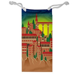 Mountain Village Village Medieval Jewelry Bag by Wegoenart