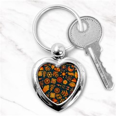 Pattern Background Ethnic Tribal Key Chains (heart)  by Wegoenart