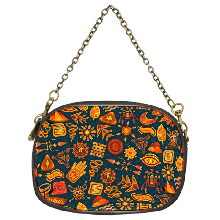 Pattern Background Ethnic Tribal Chain Purse (One Side)