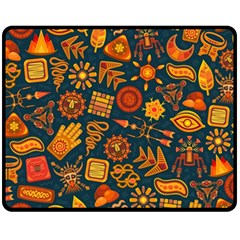 Pattern Background Ethnic Tribal Double Sided Fleece Blanket (medium)  by Wegoenart