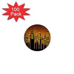 Buildings Skyscrapers City 1  Mini Buttons (100 Pack)  by Wegoenart