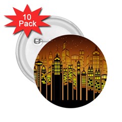 Buildings Skyscrapers City 2 25  Buttons (10 Pack)  by Wegoenart