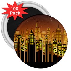 Buildings Skyscrapers City 3  Magnets (100 Pack) by Wegoenart