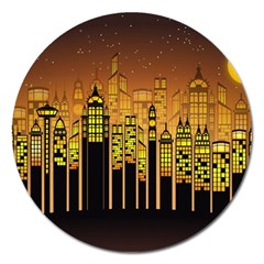 Buildings Skyscrapers City Magnet 5  (round) by Wegoenart