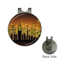 Buildings Skyscrapers City Hat Clips With Golf Markers by Wegoenart