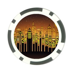 Buildings Skyscrapers City Poker Chip Card Guard (10 Pack) by Wegoenart