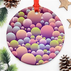 Abstract Background Circle Bubbles Ornament (round) by Wegoenart