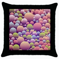 Abstract Background Circle Bubbles Throw Pillow Case (black) by Wegoenart