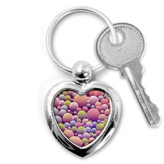 Abstract Background Circle Bubbles Key Chains (heart)  by Wegoenart