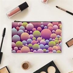 Abstract Background Circle Bubbles Cosmetic Bag (medium) by Wegoenart