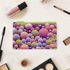 Abstract Background Circle Bubbles Cosmetic Bag (xs) by Wegoenart