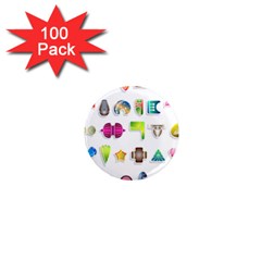 Shapes Abstract Set Pack 1  Mini Magnets (100 Pack)  by Wegoenart