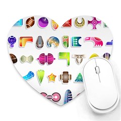 Shapes Abstract Set Pack Heart Mousepads by Wegoenart