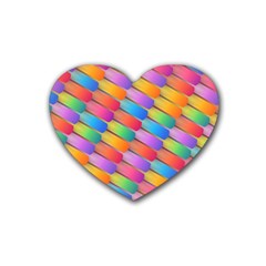 Colorful Background Abstract Heart Coaster (4 Pack)  by Wegoenart