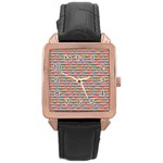 Background Abstract Colorful Rose Gold Leather Watch  Front