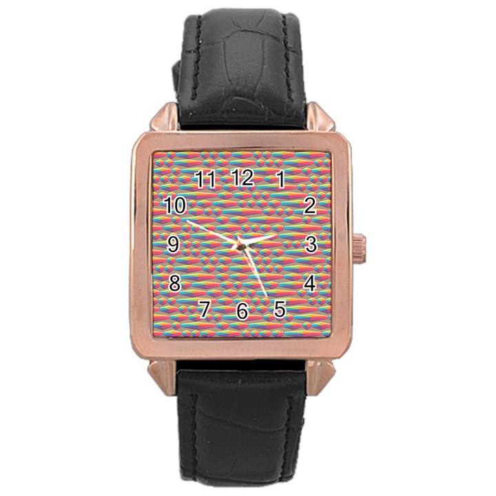 Background Abstract Colorful Rose Gold Leather Watch 