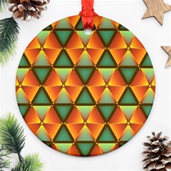 Background Triangle Abstract Golden Ornament (round) by Wegoenart