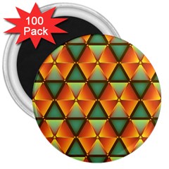 Background Triangle Abstract Golden 3  Magnets (100 Pack) by Wegoenart