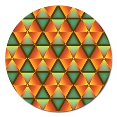 Background Triangle Abstract Golden Magnet 5  (round) by Wegoenart