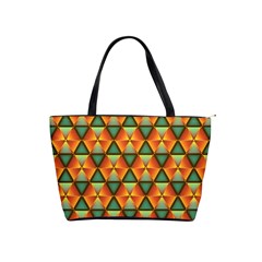 Background Triangle Abstract Golden Classic Shoulder Handbag by Wegoenart