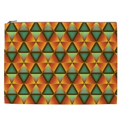 Background Triangle Abstract Golden Cosmetic Bag (xxl) by Wegoenart