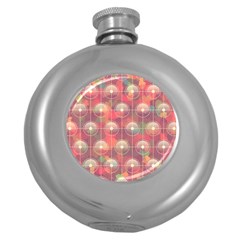 Colorful Background Abstrac Pattern Round Hip Flask (5 Oz) by Wegoenart