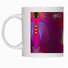 Abstract Bright Colorful Background White Mugs by Wegoenart