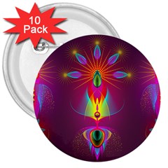 Abstract Bright Colorful Background 3  Buttons (10 Pack)  by Wegoenart