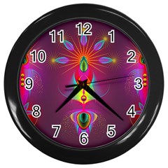 Abstract Bright Colorful Background Wall Clock (black) by Wegoenart