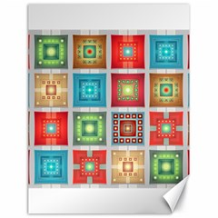 Tiles Pattern Background Colorful Canvas 18  X 24  by Wegoenart