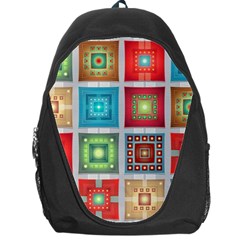 Tiles Pattern Background Colorful Backpack Bag by Wegoenart