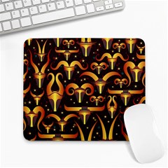 Stylised Horns Black Pattern Large Mousepads by Wegoenart