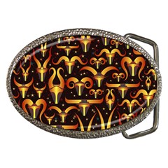 Stylised Horns Black Pattern Belt Buckles by Wegoenart