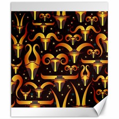 Stylised Horns Black Pattern Canvas 20  X 24  by Wegoenart