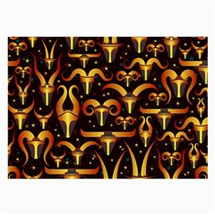 Stylised Horns Black Pattern Large Glasses Cloth by Wegoenart