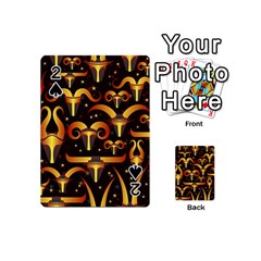 Stylised Horns Black Pattern Playing Cards 54 (mini) by Wegoenart