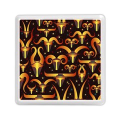 Stylised Horns Black Pattern Memory Card Reader (square) by Wegoenart