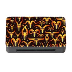 Stylised Horns Black Pattern Memory Card Reader With Cf by Wegoenart