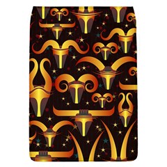 Stylised Horns Black Pattern Removable Flap Cover (l) by Wegoenart