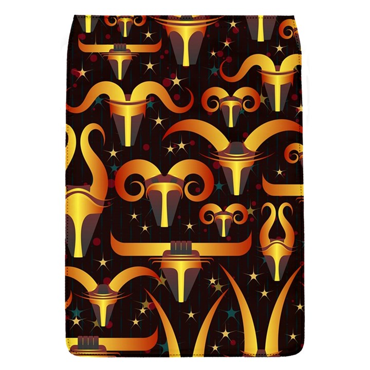 Stylised Horns Black Pattern Removable Flap Cover (S)