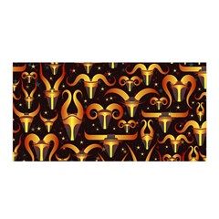 Stylised Horns Black Pattern Satin Wrap by Wegoenart