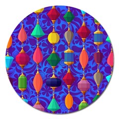 Colorful Background Stones Jewels Magnet 5  (round) by Wegoenart