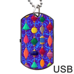 Colorful Background Stones Jewels Dog Tag Usb Flash (two Sides) by Wegoenart