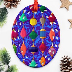 Colorful Background Stones Jewels Ornament (oval Filigree) by Wegoenart