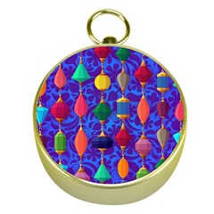 Colorful Background Stones Jewels Gold Compasses by Wegoenart