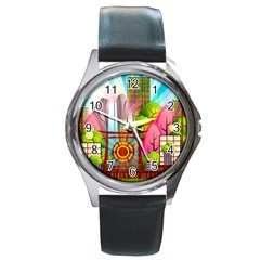 Zen Garden Japanese Nature Garden Round Metal Watch by Wegoenart