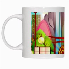 Zen Garden Japanese Nature Garden White Mugs by Wegoenart