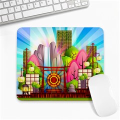 Zen Garden Japanese Nature Garden Large Mousepads by Wegoenart