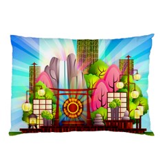 Zen Garden Japanese Nature Garden Pillow Case (two Sides) by Wegoenart