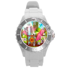 Zen Garden Japanese Nature Garden Round Plastic Sport Watch (l) by Wegoenart